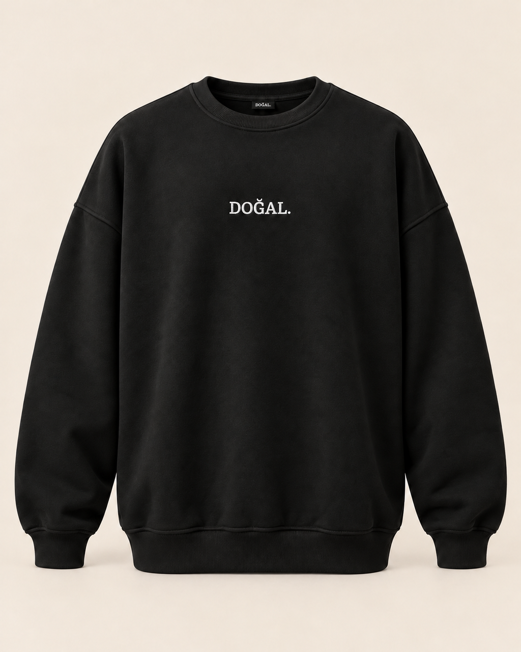 DOĞAL. Nakışlı Sweatshirt — ana ürün görünüşü, sıcak bej stüdyo fonu