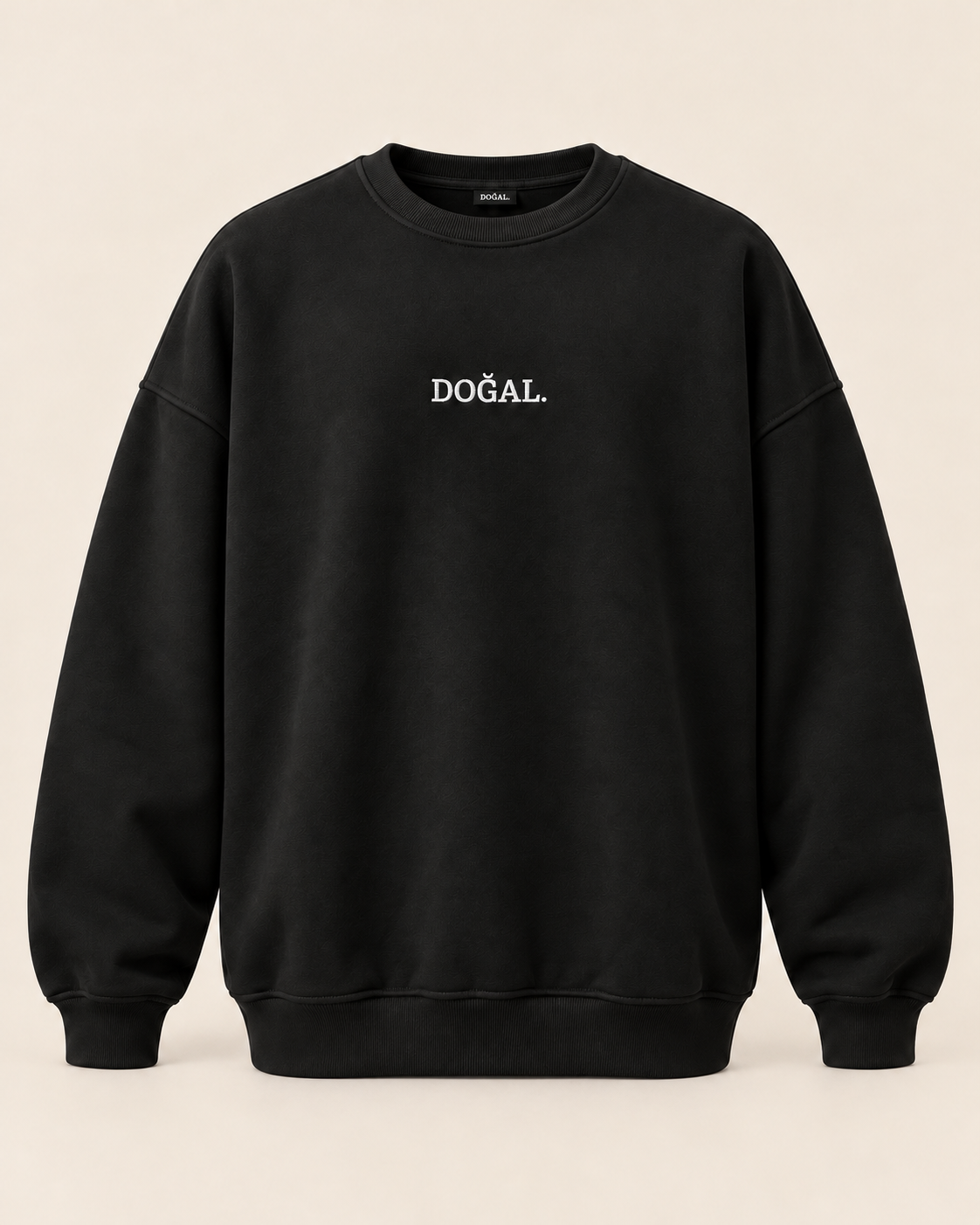 DOĞAL. Nakışlı Sweatshirt — ana ürün görünüşü, sıcak bej stüdyo fonu